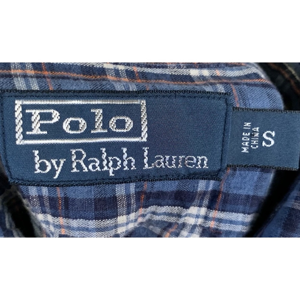 Polo Ralph Lauren Long Sleeved Linen Blend Workshirt‎ Blue Plaid Men's Small - Picture 5 of 8